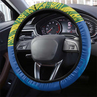 Solomon Islands Rugby Steering Wheel Cover Simple Coat of arm Polynesian Pattern LT9 - Polynesian Pride