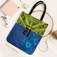 Solomon Islands Rugby Custom Tote Bag Simple Coat of arm Polynesian Pattern - Polynesian Pride