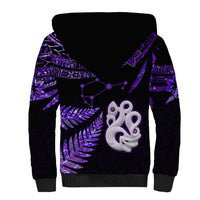 Custom New Zealand Sherpa Hoodie Matariki NZ Manaia with Paua Shell - Purple LT9 - Polynesian Pride