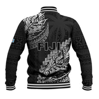 Fiji Rugby Baseball Jacket Kaiviti Fijian Tribal World Cup Black LT9 - Polynesian Pride