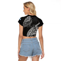 Fiji Rugby Raglan Cropped T Shirt Kaiviti Fijian Tribal World Cup Black LT9 - Polynesian Pride