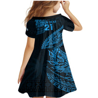 Custom Fiji Rugby Family Matching Mermaid Dress and Hawaiian Shirt Kaiviti Fijian Tribal World Cup Blue No2 LT9 - Polynesian Pride