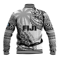 Fiji Rugby Baseball Jacket Kaiviti Fijian Tribal World Cup White LT9 - Polynesian Pride