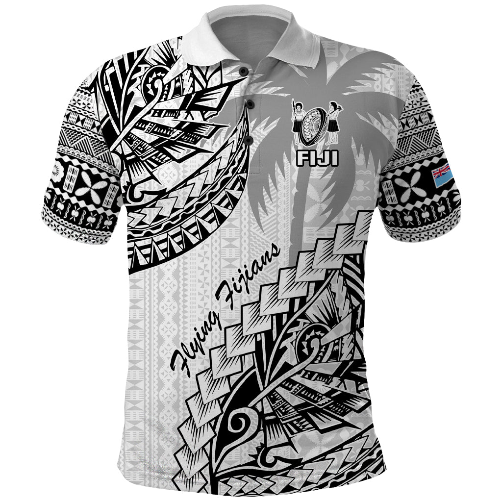 Fiji Rugby Polo Shirt Kaiviti Fijian Tribal World Cup White LT9 White - Polynesian Pride
