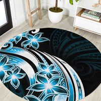 Plumeria Tribal Tattoo Round Carpet Blue Polynesian Pattern LT9 Blue - Polynesian Pride