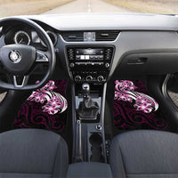 Plumeria Tribal Tattoo Car Mats Pink Polynesian Pattern LT9 Set 2pcs - Front Pink - Polynesian Pride