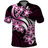 Plumeria Tribal Tattoo Polo Shirt Pink Polynesian Pattern
