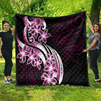 Plumeria Tribal Tattoo Quilt Pink Polynesian Pattern