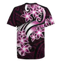Plumeria Tribal Tattoo Rugby Jersey Pink Polynesian Pattern