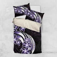 Plumeria Tribal Tattoo Bedding Set Purple Polynesian Pattern