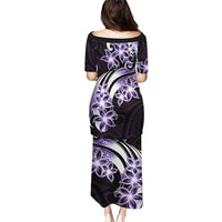 Plumeria Tribal Tattoo Puletasi Purple Polynesian Pattern