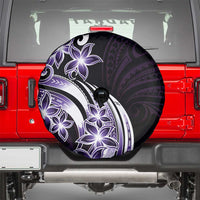 Plumeria Tribal Tattoo Spare Tire Cover Purple Polynesian Pattern