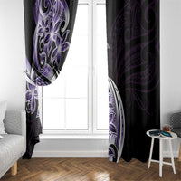 Plumeria Tribal Tattoo Window Curtain Purple Polynesian Pattern LT9 - Polynesian Pride