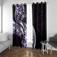 Plumeria Tribal Tattoo Window Curtain Purple Polynesian Pattern LT9 With Grommets Purple - Polynesian Pride