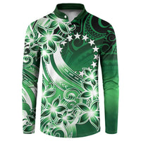 Cook Islands Tattoo Button Sweatshirt Plumeria Polynesian Pattern