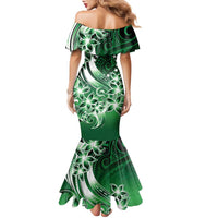 Cook Islands Tattoo Family Matching Mermaid Dress and Hawaiian Shirt Plumeria Polynesian Pattern