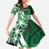 Cook Islands Tattoo Family Matching Tank Maxi Dress and Hawaiian Shirt Plumeria Polynesian Pattern