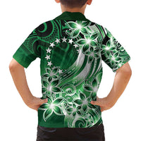 Cook Islands Tattoo Kid Hawaiian Shirt Plumeria Polynesian Pattern