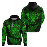 New Zealand Rugby Hoodie Silver Fern All Black Mix Ta Moko Green Style LT9 - Polynesian Pride