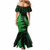 Personalised New Zealand Rugby Mermaid Dress Aotearoa Ka Mate Haka All Black Mix Ta Moko Green Style LT9 - Polynesian Pride