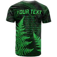 Personalised New Zealand Rugby T Shirt Aotearoa Ka Mate Haka All Black Mix Ta Moko Green Style LT9 - Polynesian Pride