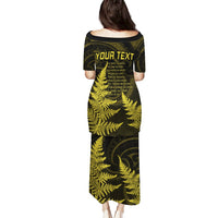Personalised New Zealand Rugby Puletasi Aotearoa Ka Mate Haka All Black Mix Ta Moko Gold Style LT9 - Polynesian Pride