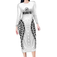 World Rugby Cook Islands Family Matching Long Sleeve Bodycon Dress and Hawaiian Shirt Kukis Make History - Polynesian Pride