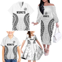 World Rugby Cook Islands Family Matching Off The Shoulder Long Sleeve Dress and Hawaiian Shirt Kukis Make History - Polynesian Pride