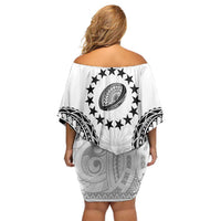 World Rugby Cook Islands Family Matching Off Shoulder Short Dress and Hawaiian Shirt Kukis Make History - Polynesian Pride