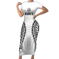 World Rugby Cook Islands Family Matching Short Sleeve Bodycon Dress and Hawaiian Shirt Kukis Make History - Polynesian Pride