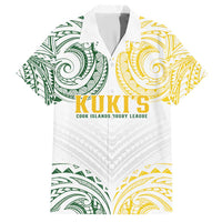 World Rugby Cook Islands Hawaiian Shirt White Polynesian Tribal Pattern - Polynesian Pride