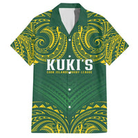 World Rugby Cook Islands Hawaiian Shirt Green Polynesian Tribal Pattern - Polynesian Pride