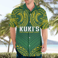 World Rugby Cook Islands Hawaiian Shirt Green Polynesian Tribal Pattern - Polynesian Pride