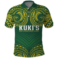 World Rugby Cook Islands Polo Shirt Green Polynesian Tribal Pattern - Polynesian Pride