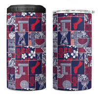Guam Felis Pasgua 4 in 1 Can Cooler Tumbler Pacific Patchwork Xmas Vibes - Polynesian Pride