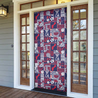 Guam Felis Pasgua Door Cover Pacific Patchwork Xmas Vibes - Polynesian Pride