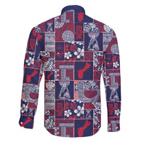 Guam Felis Pasgua Family Matching Long Sleeve Bodycon Dress and Hawaiian Shirt Pacific Patchwork Xmas Vibes - Polynesian Pride