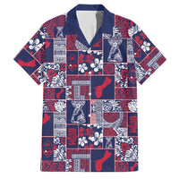 Guam Felis Pasgua Family Matching Off The Shoulder Long Sleeve Dress and Hawaiian Shirt Pacific Patchwork Xmas Vibes - Polynesian Pride
