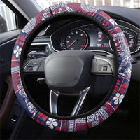 Guam Felis Pasgua Steering Wheel Cover Pacific Patchwork Xmas Vibes - Polynesian Pride