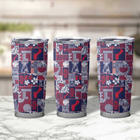 Guam Felis Pasgua Tumbler Cup Pacific Patchwork Xmas Vibes - Polynesian Pride