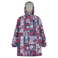 Guam Felis Pasgua Wearable Blanket Hoodie Pacific Patchwork Xmas Vibes - Polynesian Pride