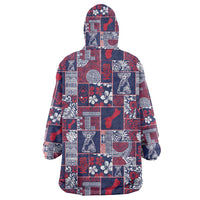 Guam Felis Pasgua Wearable Blanket Hoodie Pacific Patchwork Xmas Vibes - Polynesian Pride