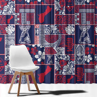 Guam Felis Pasgua Window Curtain Pacific Patchwork Xmas Vibes - Polynesian Pride