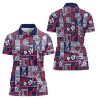 Guam Felis Pasgua Women Polo Shirt Pacific Patchwork Xmas Vibes - Polynesian Pride