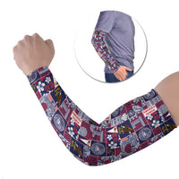 Manuia le Kerisimasi American Samoa Arm Sleeves Pacific Patchwork Xmas Vibes - Polynesian Pride