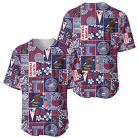 Manuia le Kerisimasi American Samoa Baseball Jersey Pacific Patchwork Xmas Vibes - Polynesian Pride