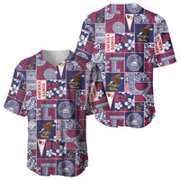 Manuia le Kerisimasi American Samoa Baseball Jersey Pacific Patchwork Xmas Vibes LT9 - Polynesian Pride