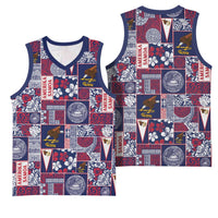 Manuia le Kerisimasi American Samoa Basketball Jersey Pacific Patchwork Xmas Vibes - Polynesian Pride