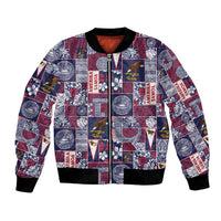 Manuia le Kerisimasi American Samoa Bomber Jacket Pacific Patchwork Xmas Vibes - Polynesian Pride