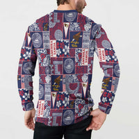 Manuia le Kerisimasi American Samoa Button Sweatshirt Pacific Patchwork Xmas Vibes - Polynesian Pride